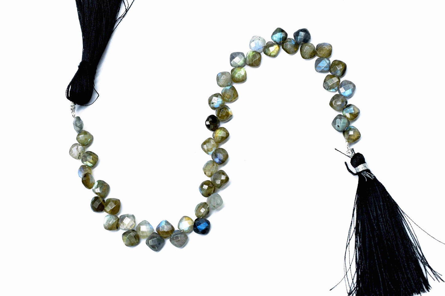 Labradorite Finest AAA Quality Faceted 6mm Cushion Shape Briolettes,Flashy Labradorite Beads, Labradorite Faceted Briolette,Gemstone Beads