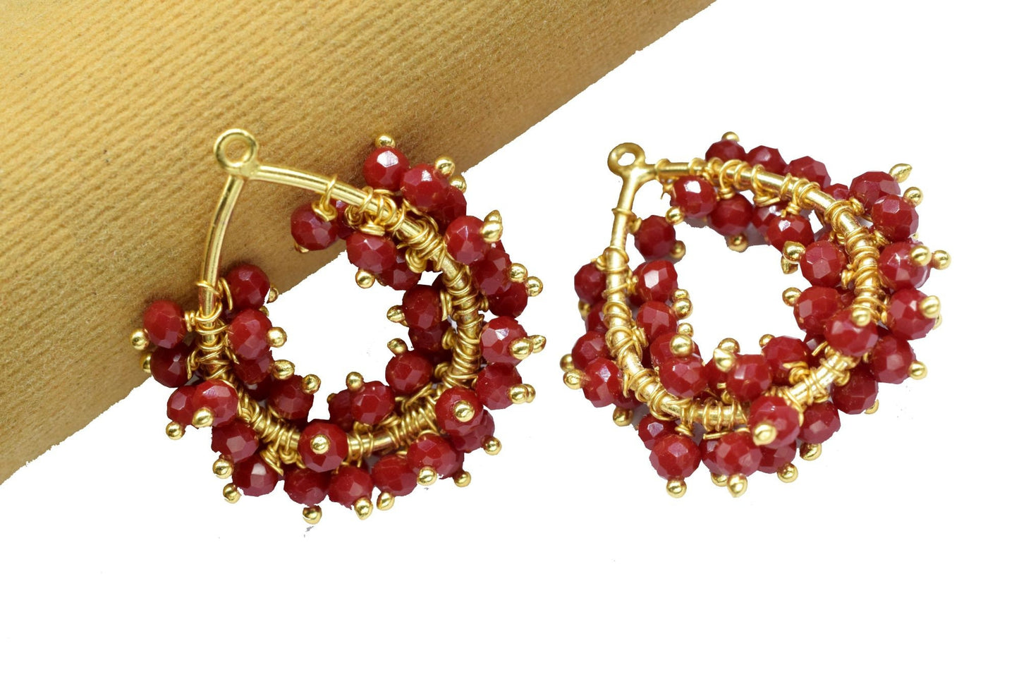 Red Coral Wire Wrapped Pendant,Handmade Beaded Charms Necklace,Dangle Earring Connectors,Gemstone Component,Red Coral Pendant Jewelry Gift