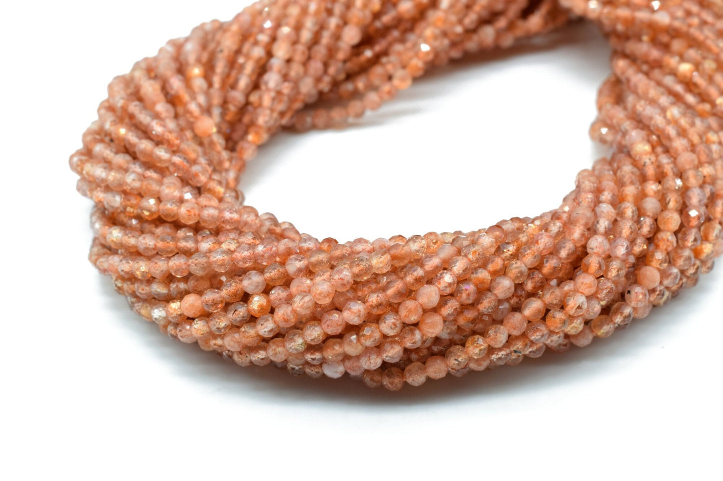 Natural Sunstone Faceted Beads,Jewelry Making beads,3mm rondelle beads,Gemstone faceted beads,13'' long bead strand,Sunstone Beads,AAA GRADE