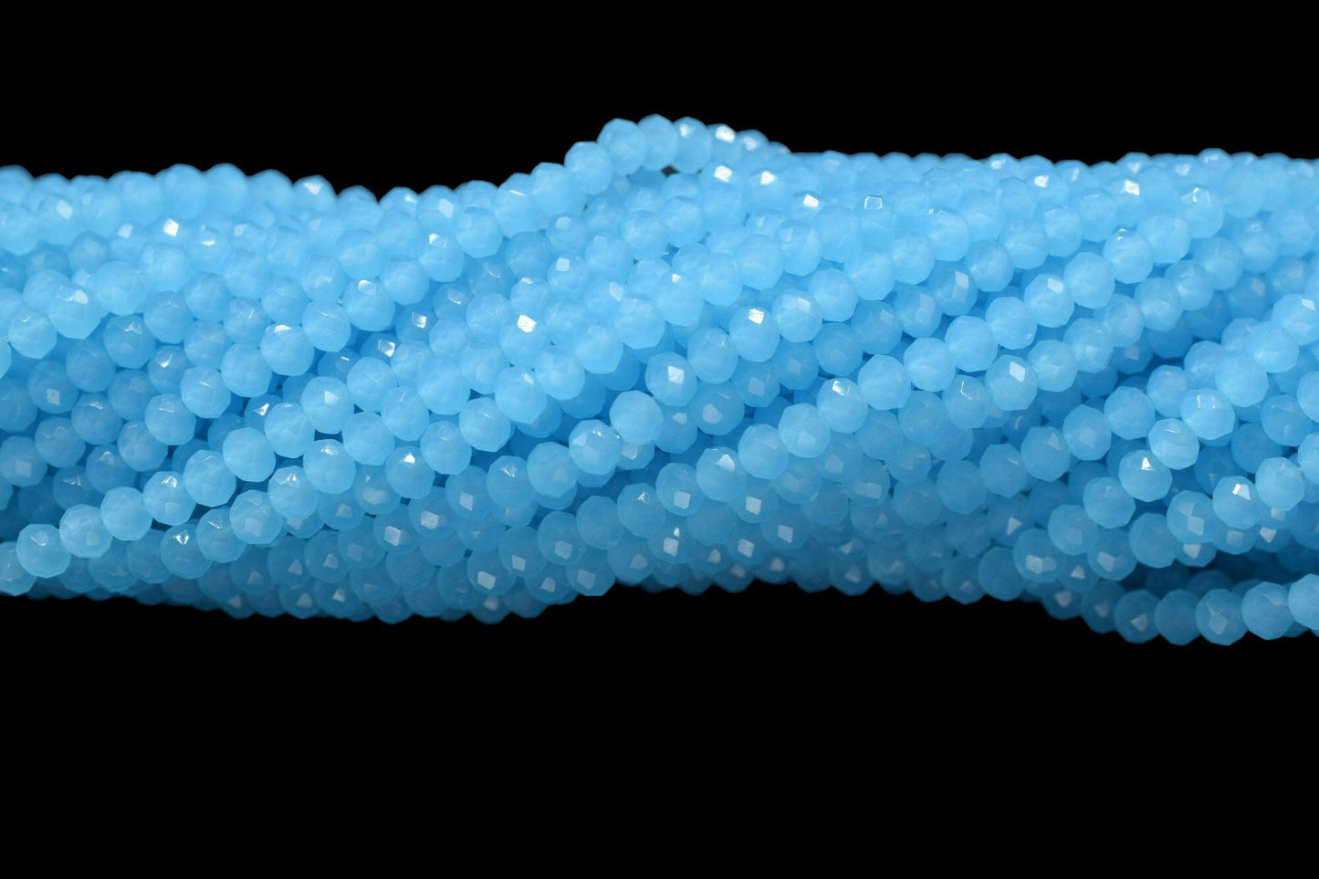 Peru AquaChalcedony Faceted Beads/Loose Stone Beads/JewelryMaking Beads/Aqua Chalcedony Beads Strand/Rondelle Beads/13 inche beads Strand