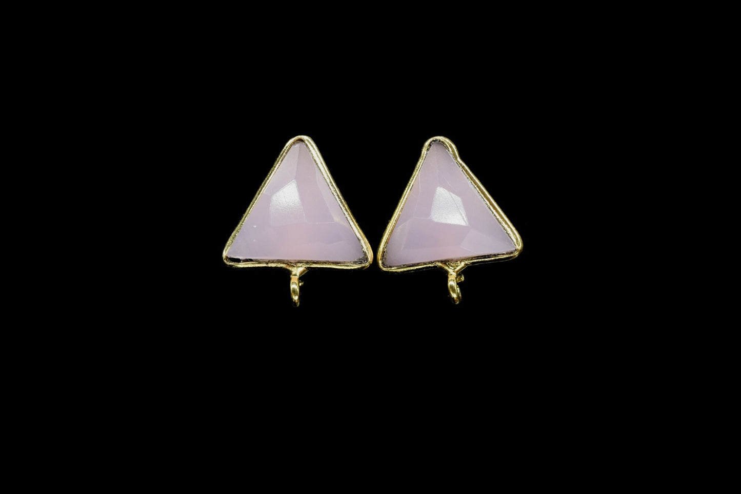 Pink Chalcedony Earring Connector,Jewelry Craft Supplie,Earring connectors post stud,Jewelry Supplies,Earring Making Connector,Connector