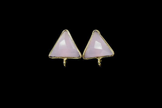 Pink Chalcedony Earring Connector,Jewelry Craft Supplie,Earring connectors post stud,Jewelry Supplies,Earring Making Connector,Connector