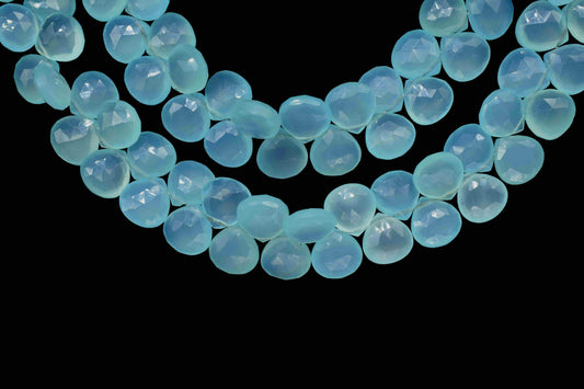 Natural Aqua Chalcedony Briolettes,10mm Aqua Chalcedony Faceted Heart Shape Briolettes,Gemstone Heart Shape Jewelry,loose Gemstone Briolette