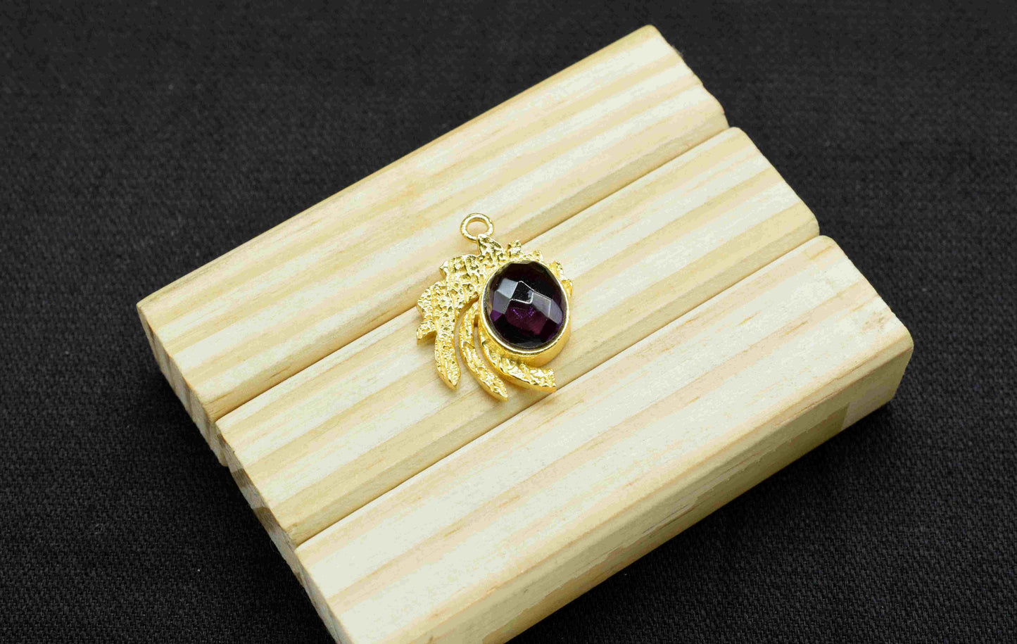 Amethyst  Pendant ,  Gemstone Handmade Pendant , Bulk Gemstone Pendant , Gold Plated Connectors ,Single Bail Gemstone Connector Charm