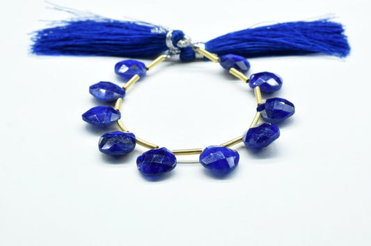 Blue Sapphire Faceted Gemstone 12mm Square Shape Briolettes,Sapphire Gemstone Beads Strand Jewelry,Sapphire Jewelry Making Supplies,Gift