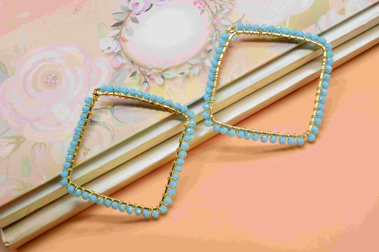 Turquoise Quartz Wire Wrapped Earring,Gemstone Component,Handmade Dangle Earring Components,Findings Turquoise Components-Pendant Necklace