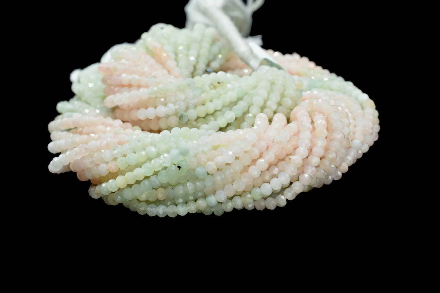 Natural Aquamarine Faceted Beads,3mm Rondelle,Aquamarine Shaded Beads,Micro faceted beads,Gemstone Beads Strand,Rose Quartz Beads Jewelry