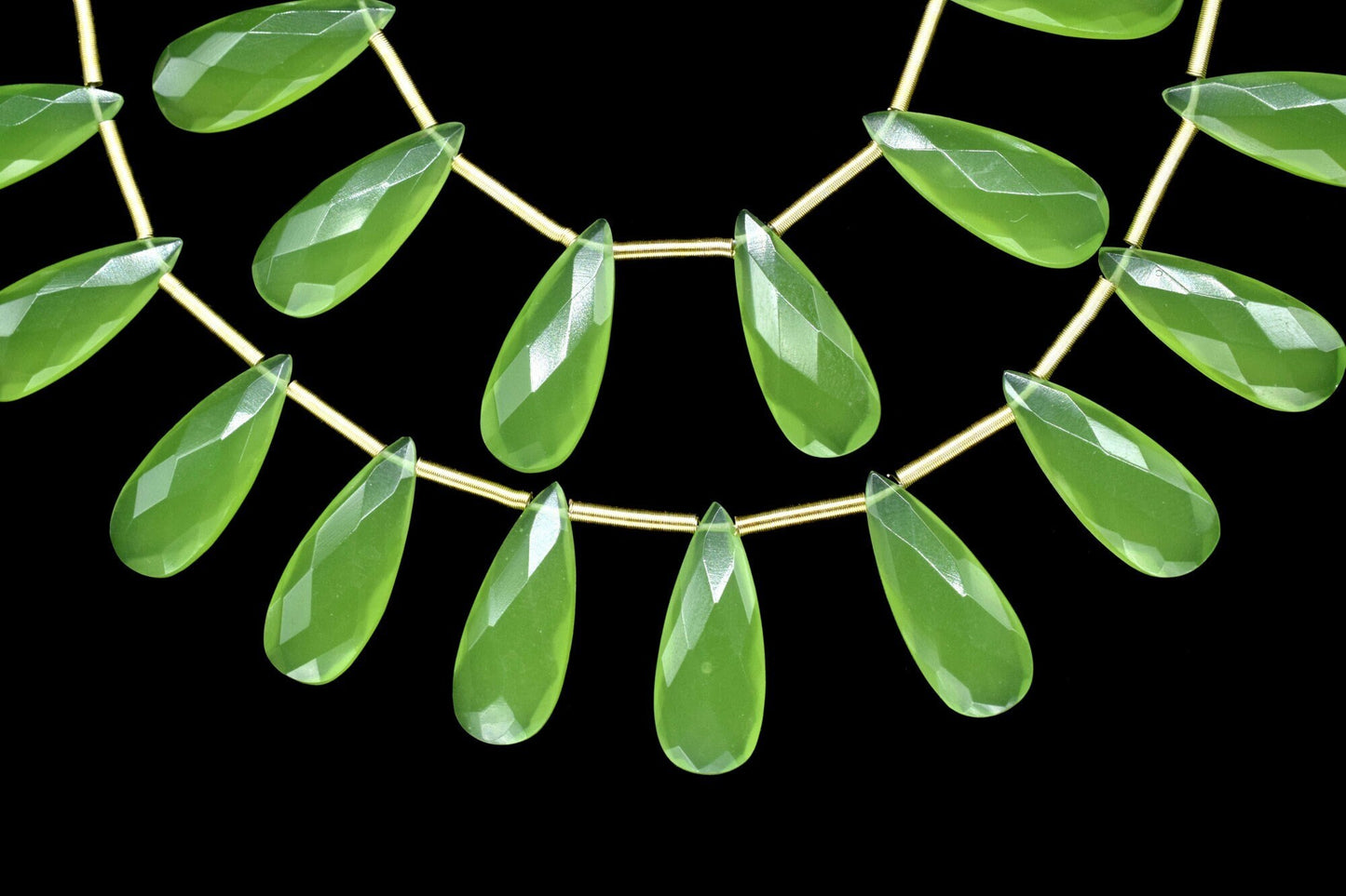 Prehnite Teardrop Briolettes, Green Gemstone Teardrop Faceted Beads,Prehnite 5 inch strand,Jewelry Making Supplies,Prehnite Teardrop jewelry