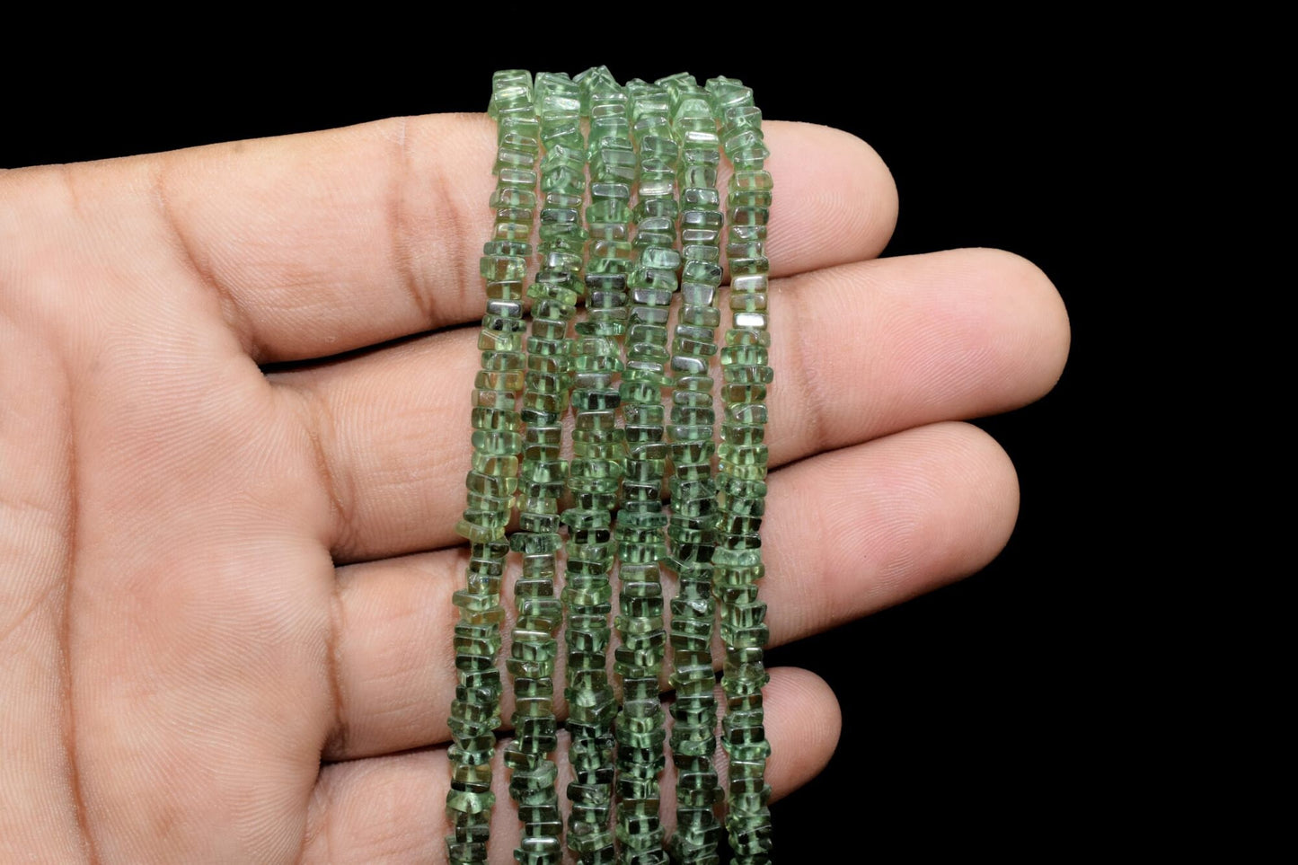Green Apatite Heishi Beads,Natural Gemstone Green Apatite Square Beads Size 4 To 6 mm Top Quality,Jewelry Making Supply,Beads Heishi Shape