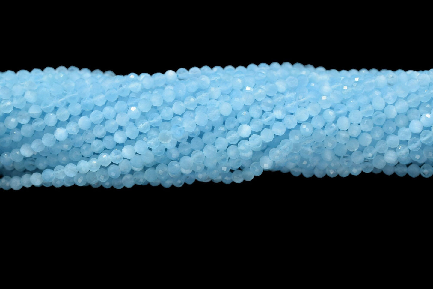 Aquamarine AAA Faceted beads/Loose Gemstone Beads/Aquamarine Beads Strand For Jewelry Making/3mm-3.5 mm Aquamarine Rondelle Beads/Gift