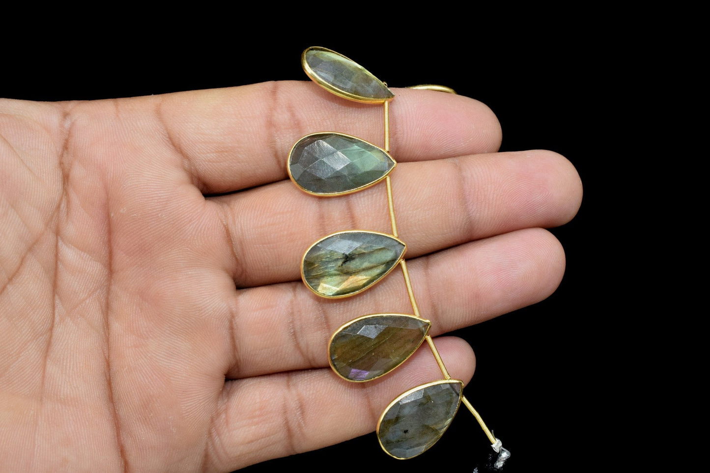 Labradorite 12x20mm Gold plated charms 11 pieces strand,Labradorite Charm,Making Jewelry Supplies,Natural  charms,jewelry,Labradorite beads