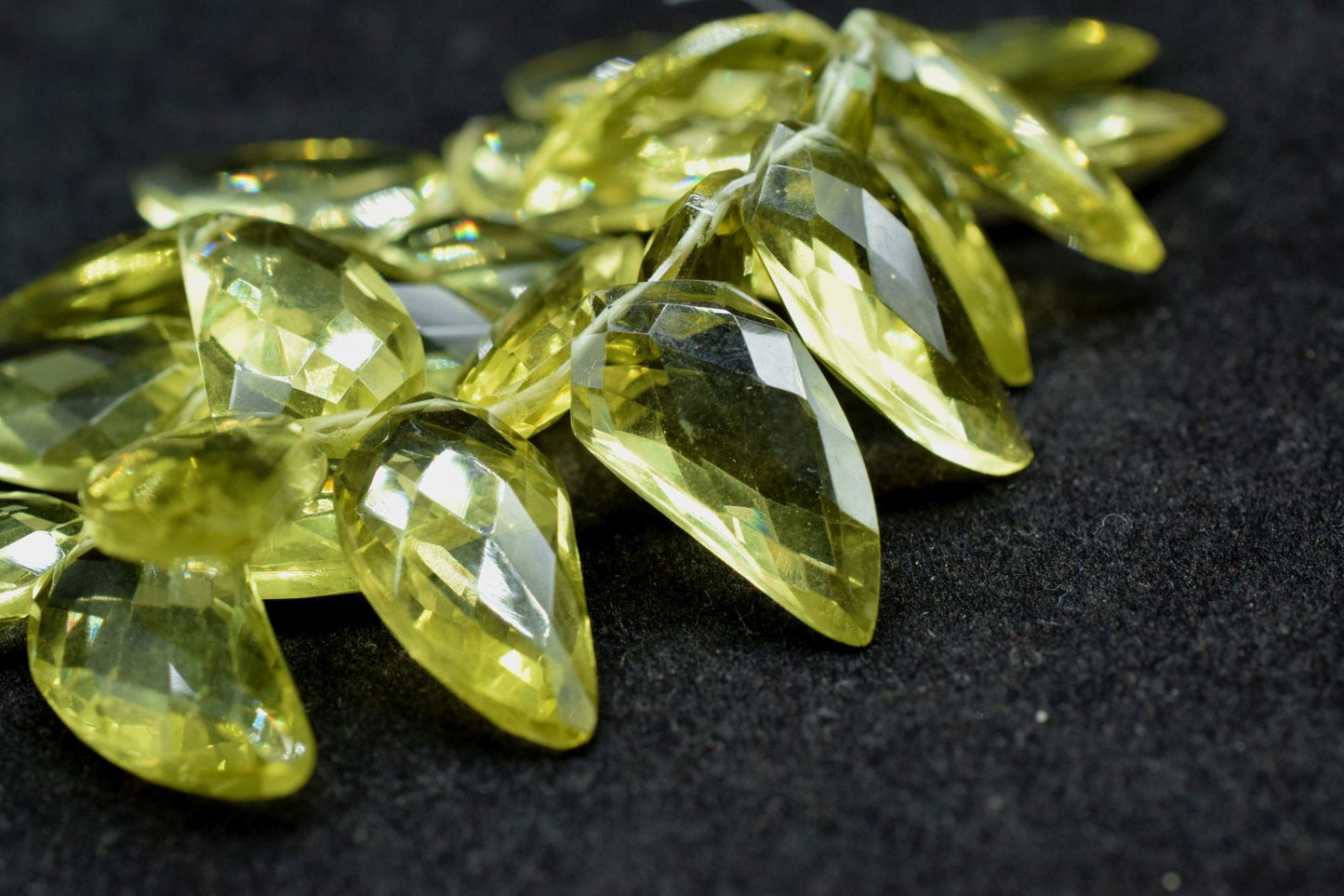 Lemon Quartz 10x20mm Horn shape faceted beads,Lemon Quartz Fancy Cut Shape Beads,Handmade Gemstone Beads,Lemon Faceted bead,Shark Tooth bead
