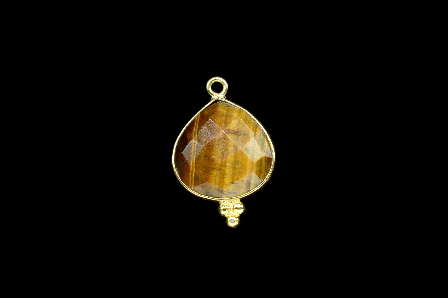 Natural Tiger Eye Gemstone 14mm Heart Shape connector,Tiger Eye charms Pendant Jewelry Making,Tiger Eye Gold Plating single bail connector