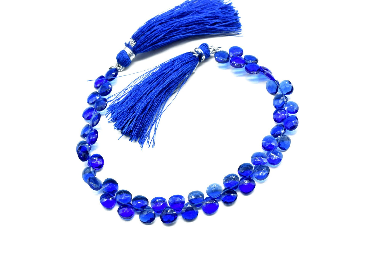 Blue Sapphire Quartz ,6mm Heart Faceted Beads,Heart Shape Briolettes,Loose Gemstone Beads,AAA Quality,jewelry making Craft,Handmade,Gift