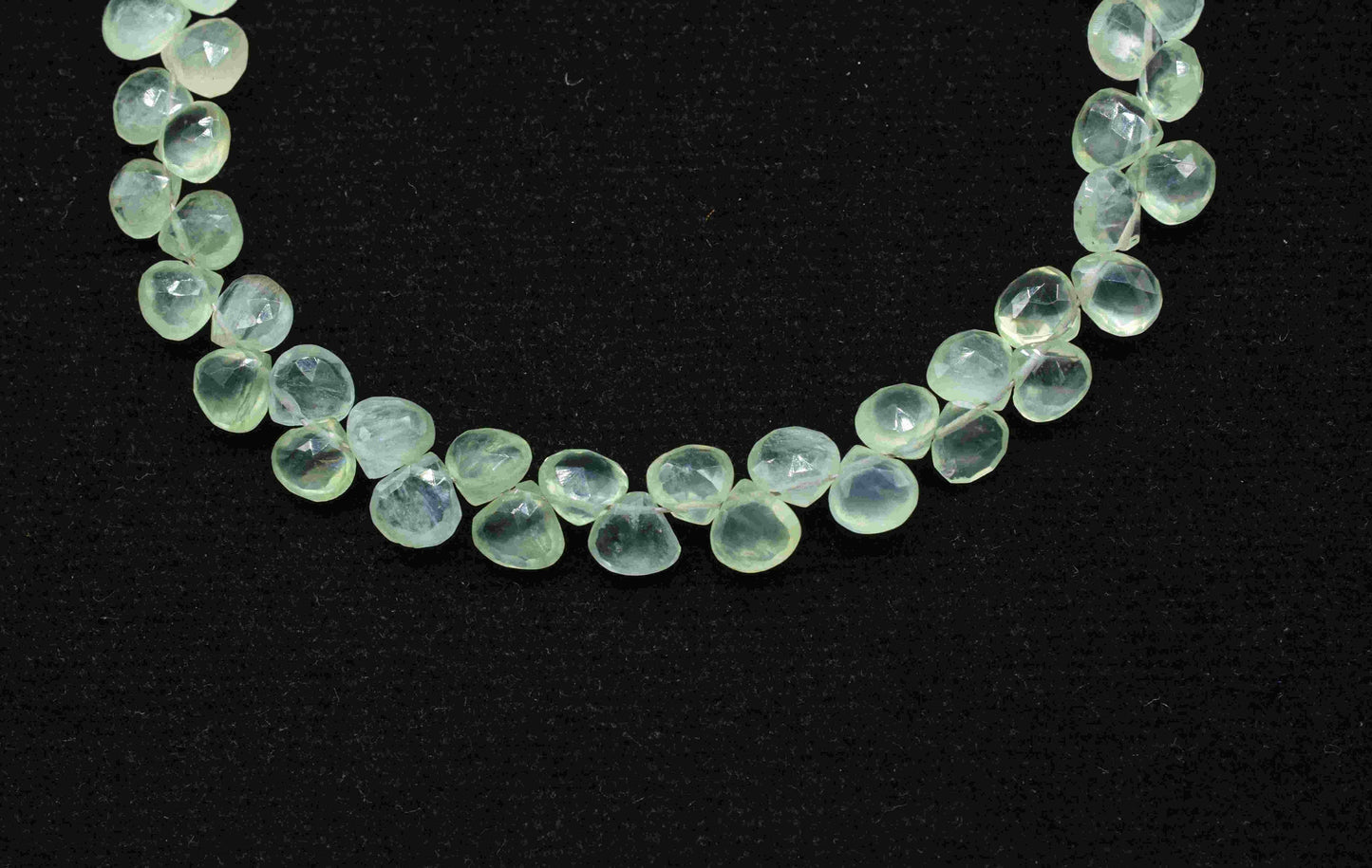 Natural Prehnite Strand Beads,Tiny Heart Shape Necklace,Gemstone Faceted Briolettes,Handmade Beads jewelry,Station Link,loose Beads Gift for