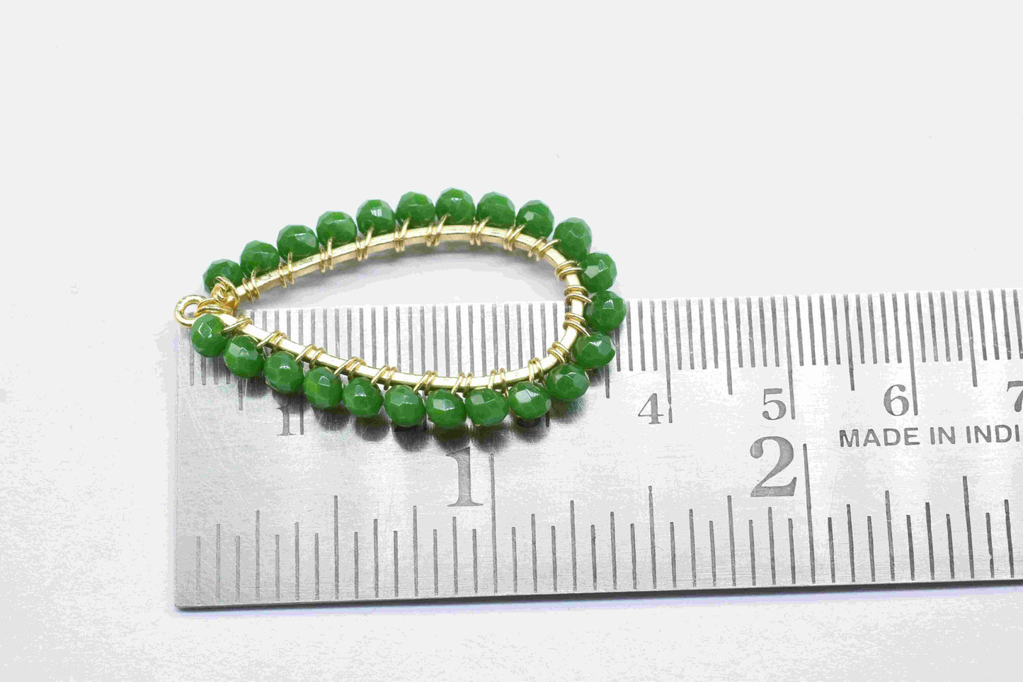 Emerald Quartz Wire Wrapped Earring,Gemstone Component,Handmade Connector,Dangle Earring Component,Finding Earring Component,Emerald Jewelry