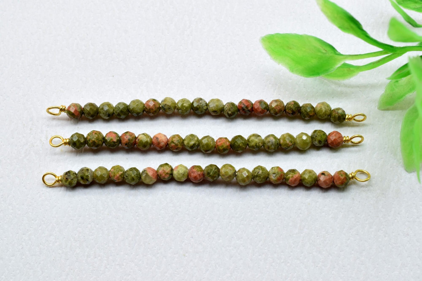 Unakite Bar Pendant,Double Loop Connector,Wire Wrapped Pendant,unakite beaded bar Pendant,Double Bail,Necklace Making Supply,unakite Beads