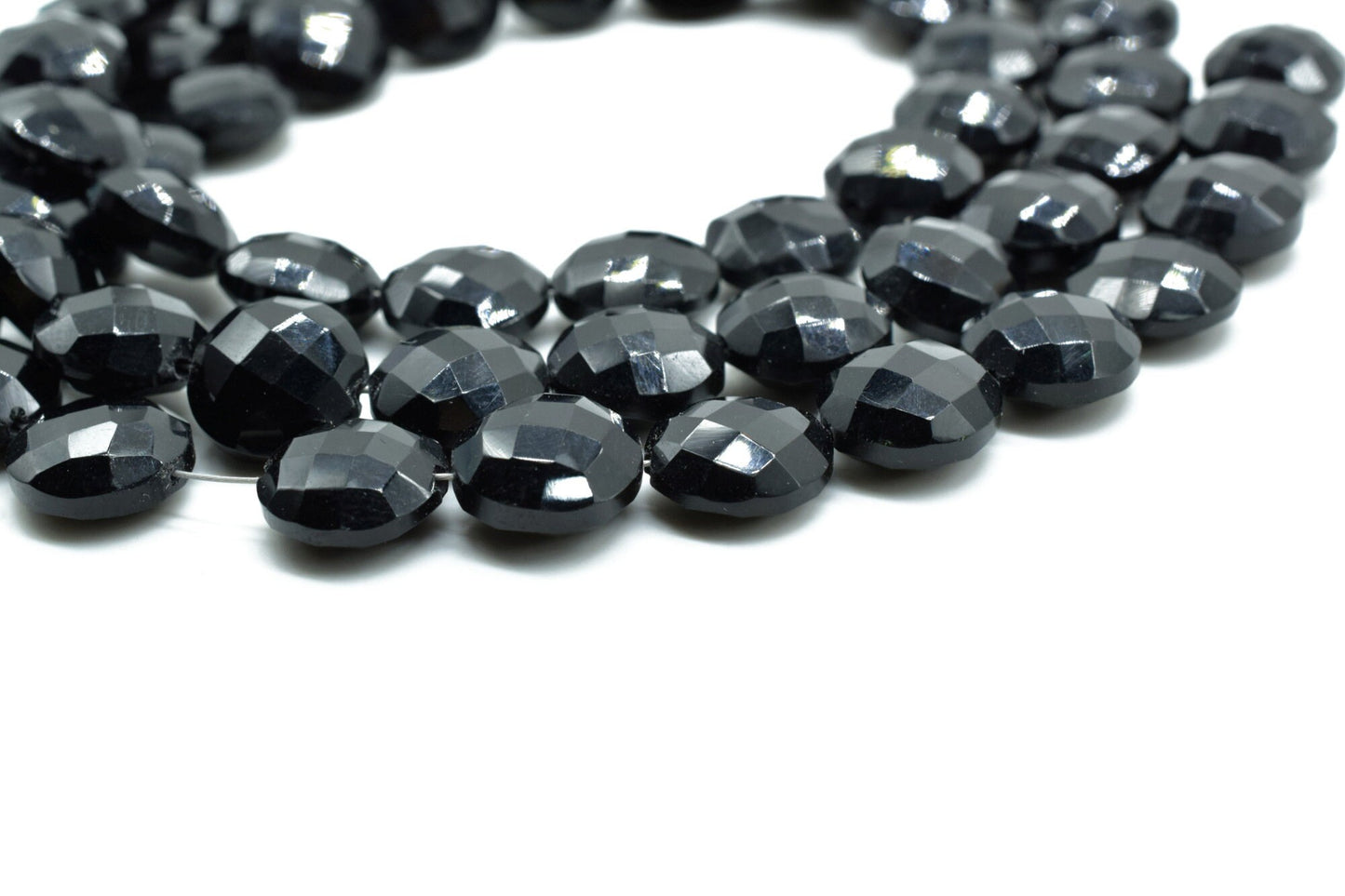 Black Onyx Faceted 10mm Coin Briolettes Beads,Natural Gemstone Strand,Jewelry Making Supplies,Super Quality Black Onyx Faceted Coins beads