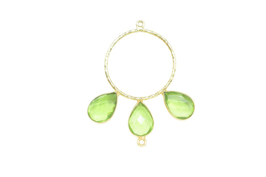 Peridot Gemstone Jewelry/Brass Connector Jewellery/Gold Plated Pendant/Handmade Jewellery/Double Bail Pendant/Gemstone Jewelry/B'day Gift
