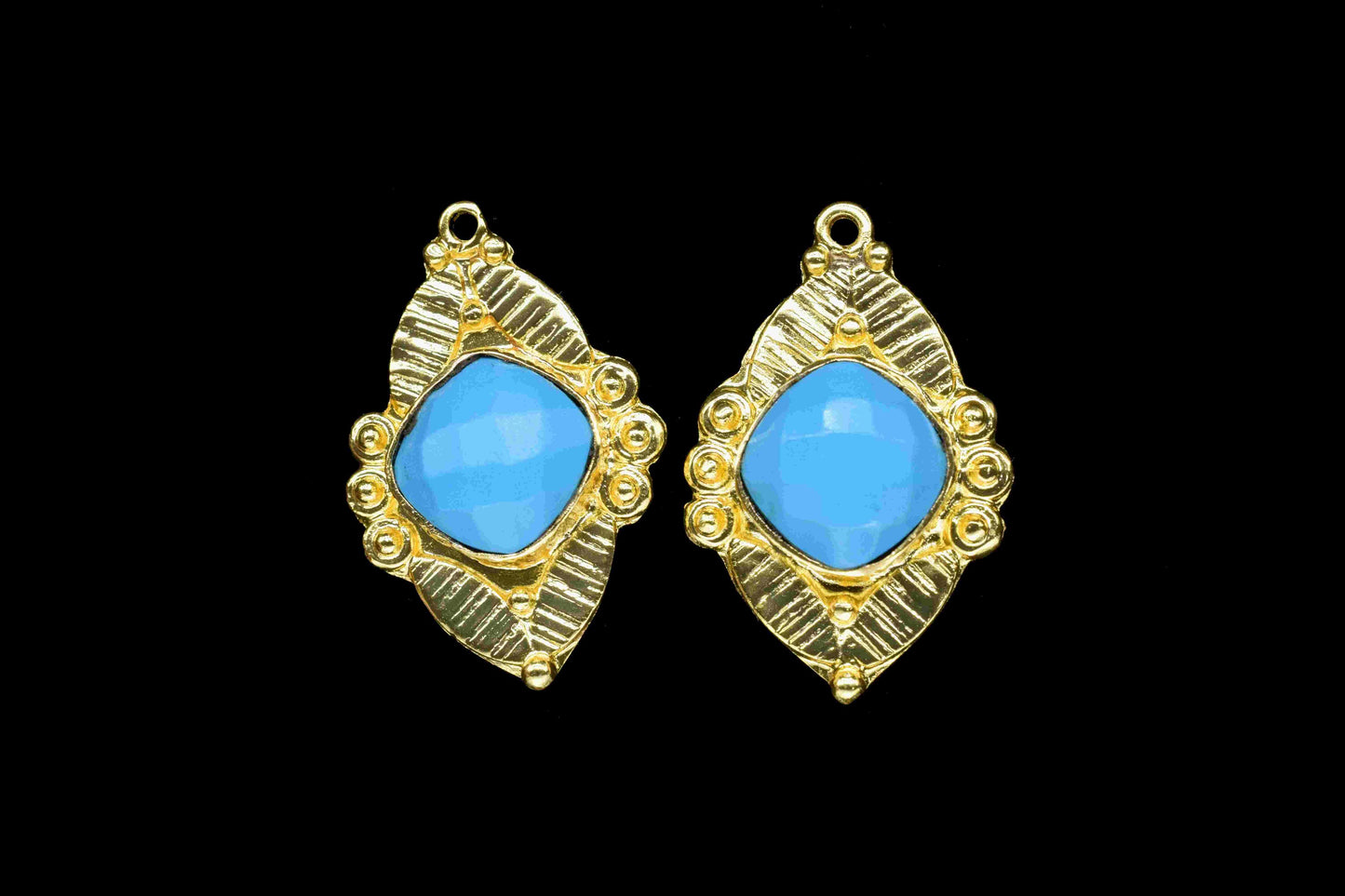 10mm Cushion Turquoise Pendant Connector,Gemstone Connector Post Stud,Jewelry Making Component,Turquoise Stud,Jewelry Finding,Craft Supplies