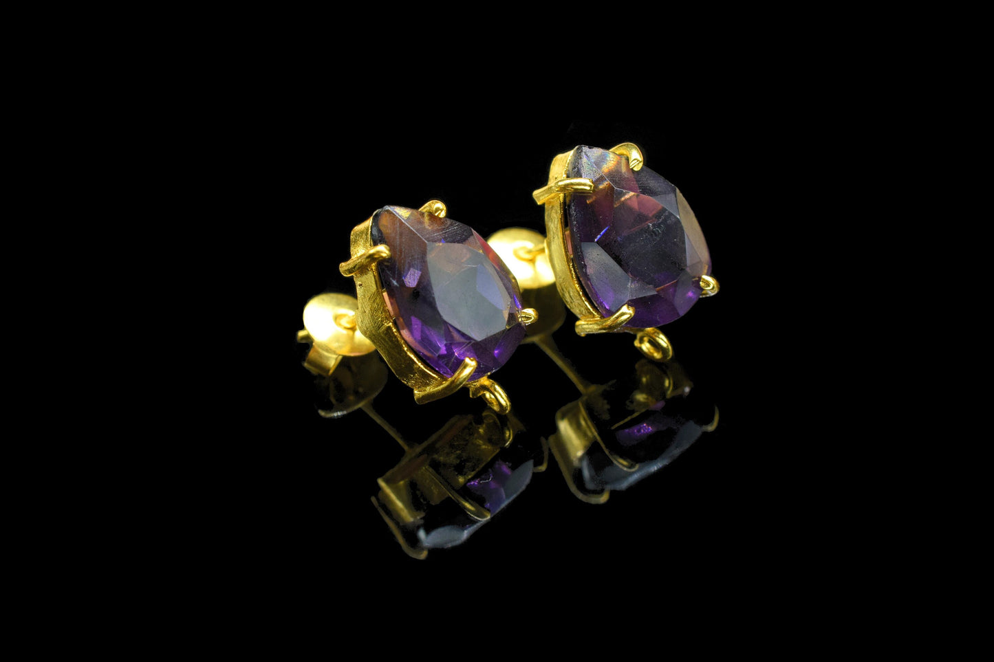 Amethyst Components Earring,Prong Bezel Earring,Gemstone Station Link,Citirine Studs Earring,Craft Supplies,Handmade Beads Jewelry,Gift