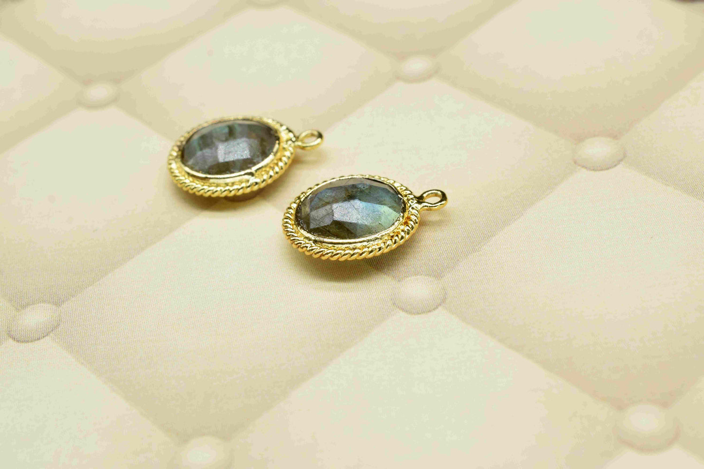 Labradorite 10mm Round Single Bail Connectors,Faceted Labradorite Gemstone Charms,Labradorite Bezels Charms,Round Shape Pendants Connectors