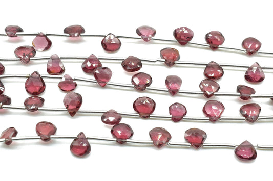 Garnet Heart Shape 6mm briolettes,Vertical Top Drilled briolettes,Faceted Heart shape Briolettes,Garnet Briolettes,Garnet beads,Red Briolett