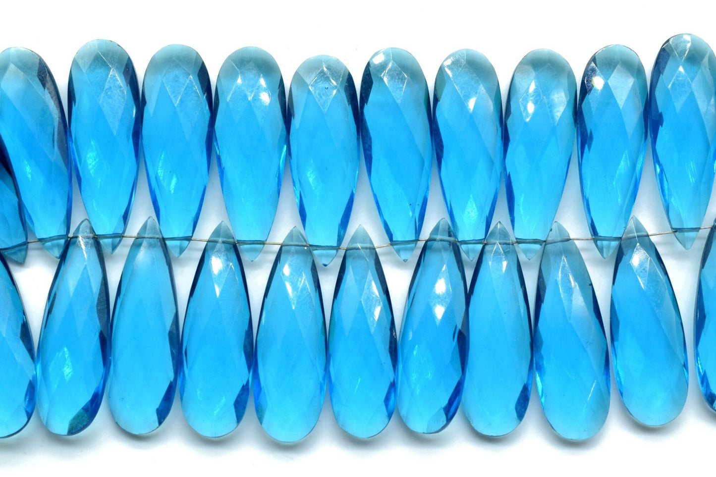 London Blue Topaz Long drop 10x30mm Briolettes,Blue Topaz Briolette,Blue Topaz Tear Drop Briolettes,jewelry supplies,Blue Topaz drops, Topaz