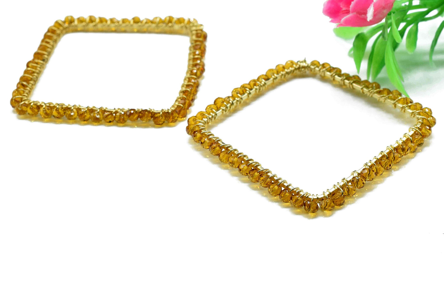 Citrine Beaded Earring Connector,Gemstone Wire Wrapped Components,Dangle Earring Component,Finding Necklace,Pendant Jewelry Connectors,Gift