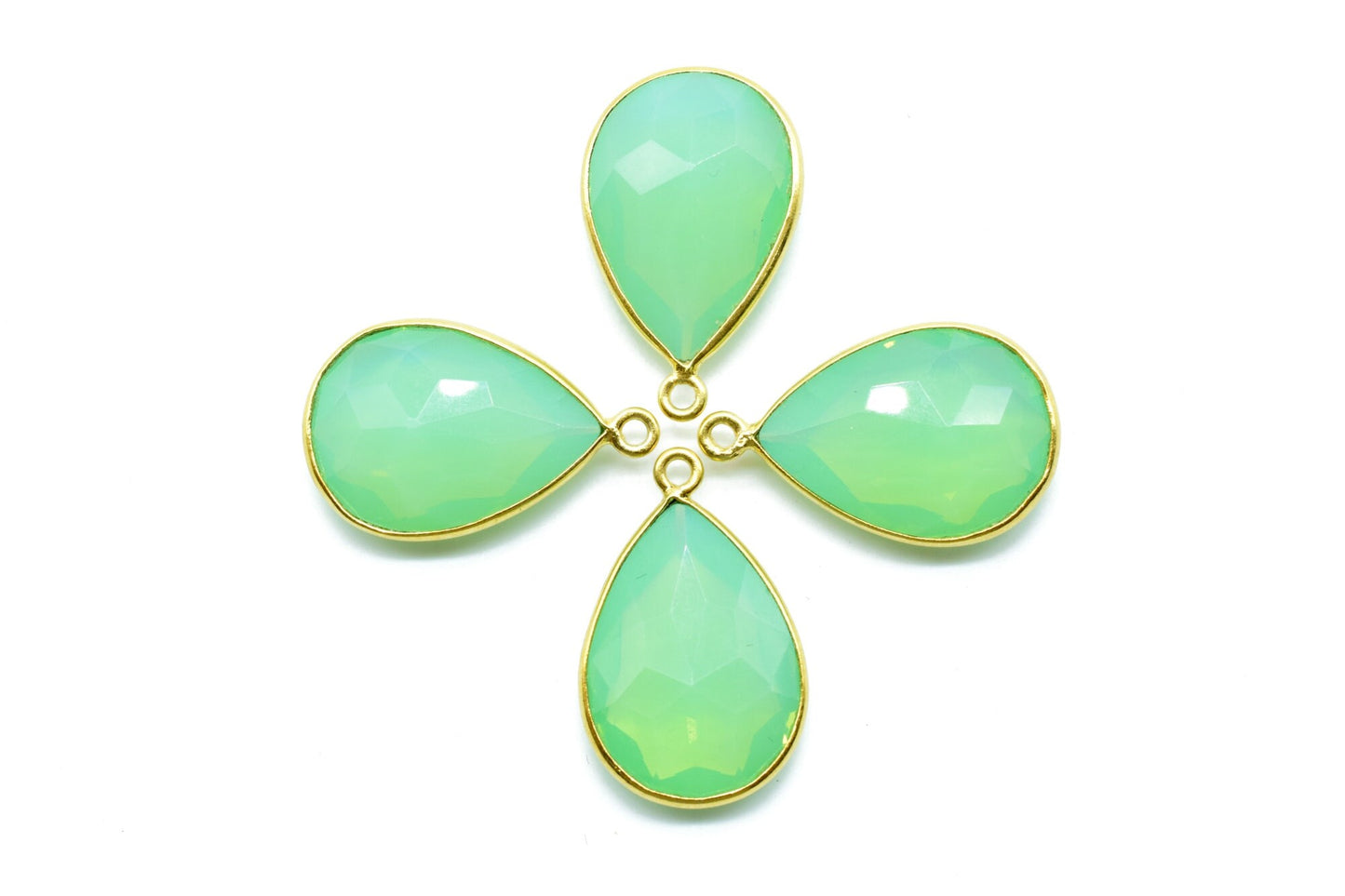 Chrysoprase 13x18mm Pear Shape single bail charm,Chrysoprase Teardrop Gold Plated bezel,Gold Bezel,jewelry making charm,Chrysoprase bezel,