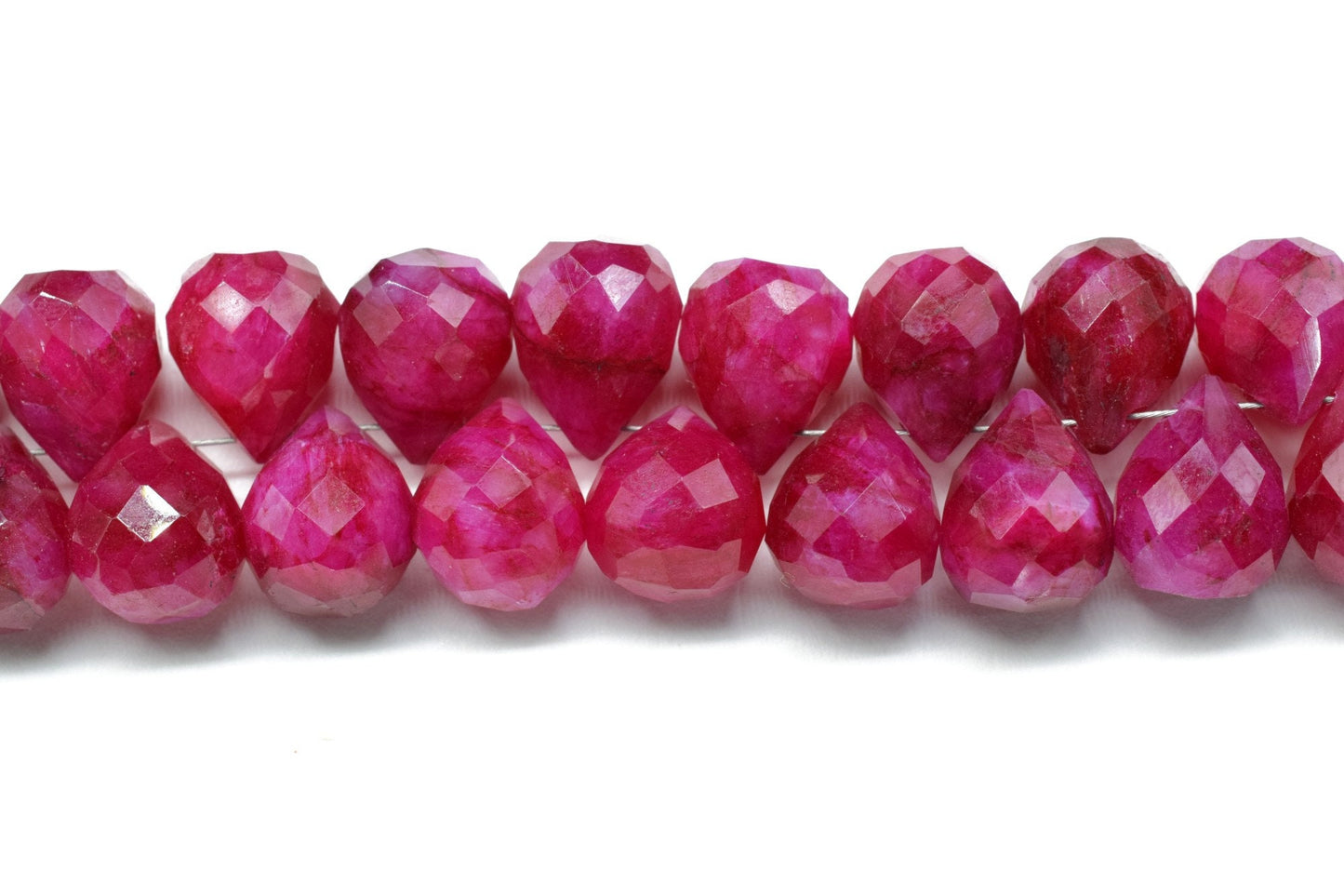 Ruby 10x14mm Drops Shape Briolettes,Ruby Side drilled Briolette,Ruby Jewelry making supplies,craft supplies,Ruby Briolette strand,Ruby beads