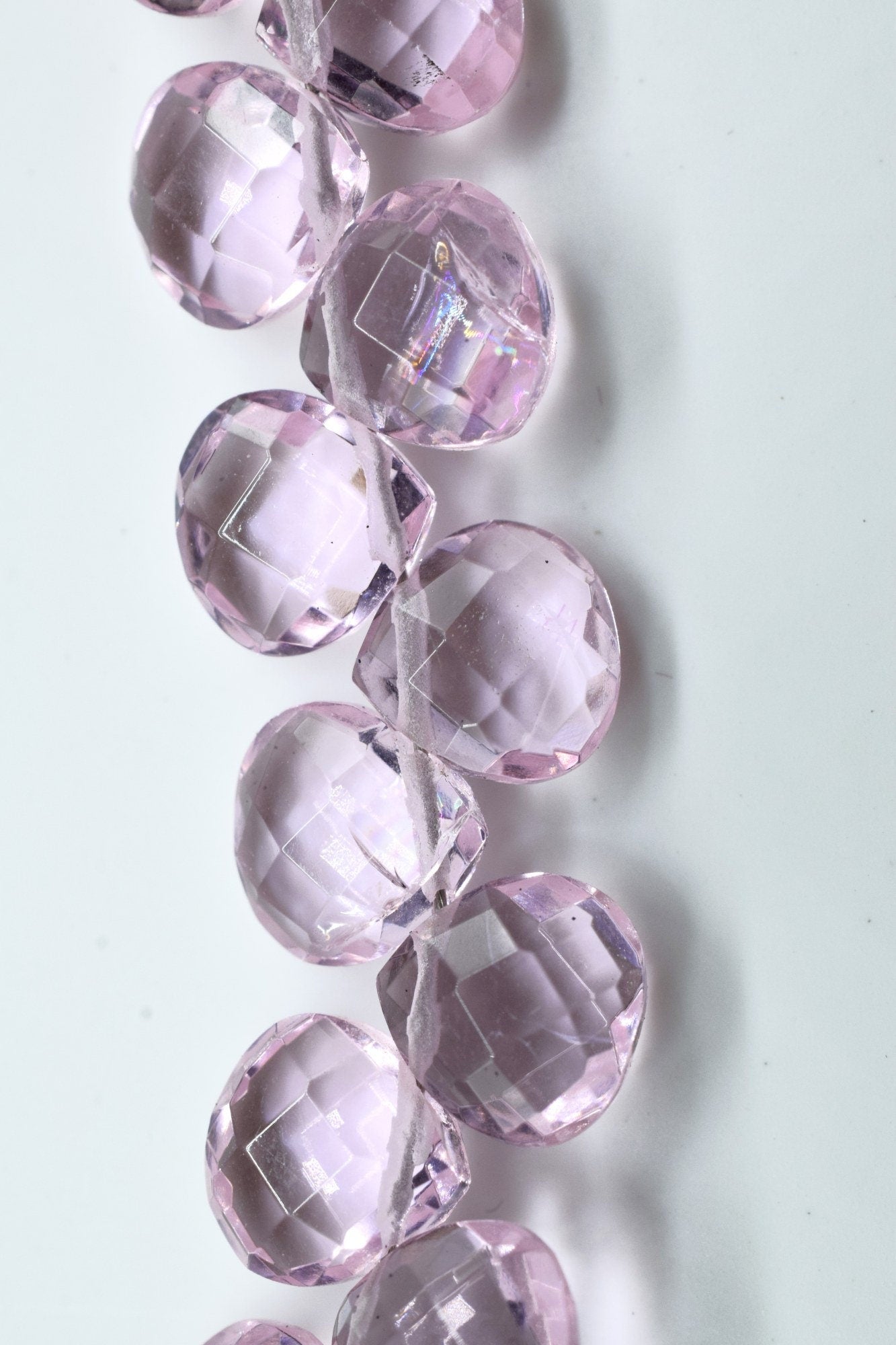 Pink Quartz Faceted 6mm Heart Shape Briolettes,Natural Pink Quartz Beads,Heart Shape Briolettes,Pink Quartz Heart Shape Beads,Jewelry making