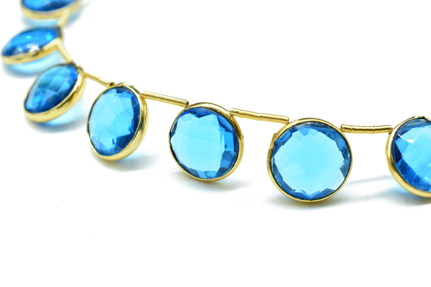 London Blue topaz 10mm Faceted Round Shape charms strand,Topaz Faceted Gemstone JewelryMaking Component,charm,Brass charms,jewelry