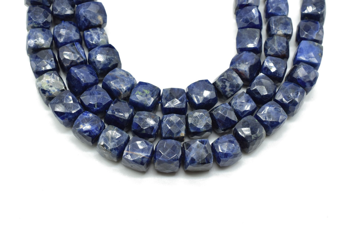 Sodalite Faceted 8mm to 9mm Cube Beads,Natural Sodalite Bead,Faceted Laser Diamond Cut 8" Strand,Sodalite  Rectangle beads Sodalite  Nuggets