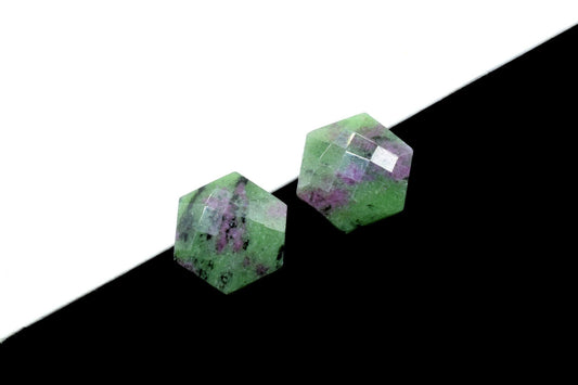 Natural Ruby Zoisite 15mm Hexagon Shape Briolette,Hexagon Drilled Charm,Fancy Shape Briolettes, Hexagon Beads,Gemstone Charm,Jewelry Beads
