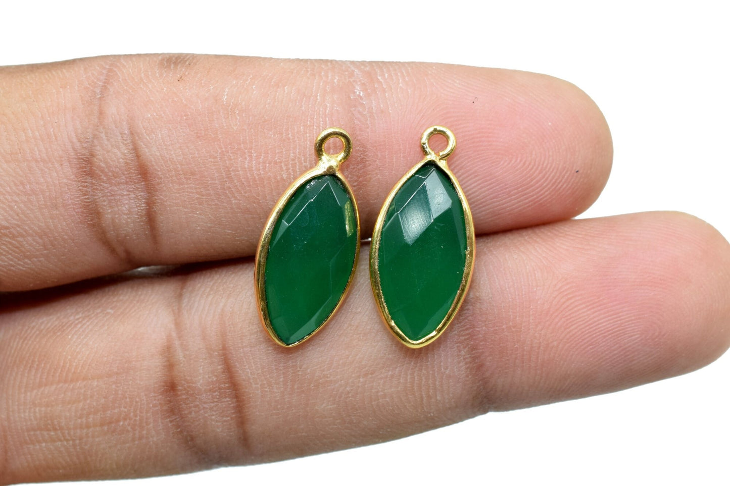 Green Onyx 8x16mm marquise shape Single bail Connector,Green Onyx Single Bail,Jewelry making supplies,Single Bail Charm Pendant, Bezel Link