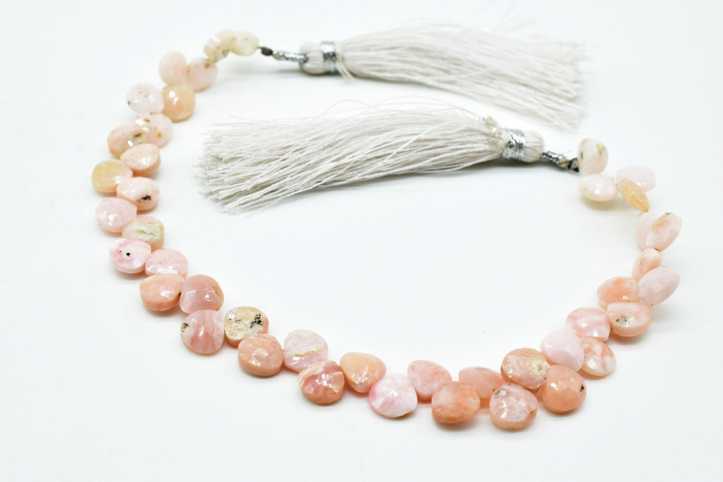 Pink opal heart Shape Briolettes,8mm pink opal heart shape strand,pink opal faceted Briolette,AAA Quality heart shape,Natural Pink Opal bead