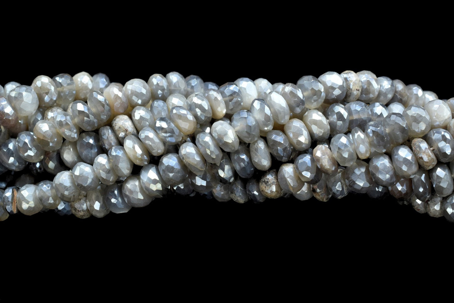 Labradorite Coated Faceted Bead,Silver Coated Bead,7mm To 8mm Labradorite Beads,Faceted Beads,Jewelry Making Craft,Labradorite Gemstone Bead