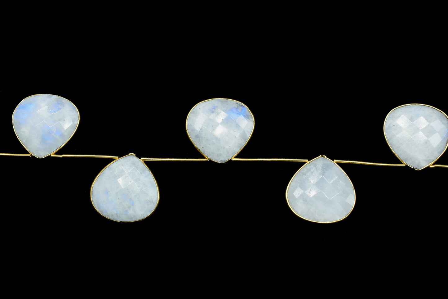 Moonstone 20mm heart shape bezel,Gemstone Drilled bezel,gemstone Charm,Faceted Gemstone JewelryMaking Component,