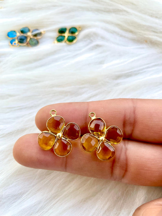 Citrine Heart Shape Pendant,Gemstone jewelry,Citrine Heart Shape Bezel Charms,Citrine Bracelet Charm,Jewelry Making Supply,Wedding Gift,P123