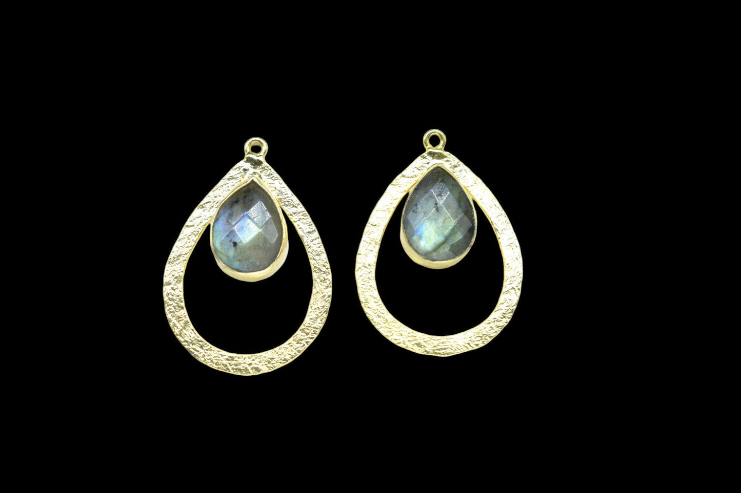 Labradorite Gemstone Pendant/Pear Shape Pendant/Bezel Pendant/Jewelry making Stone/Gold Plated Jewelry/Connector Jewelry/Handmade/Gift
