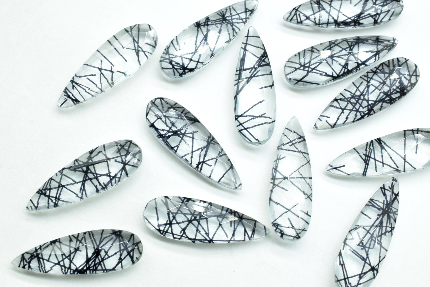 Black Rutile Long drop 10x30mm Briolette, Black Rutile T drilled Briolette ,Tear Drop Briolette ,jewelry supplies , Top Quality Briolette ,