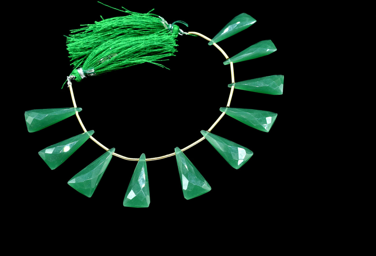 Green Onyx Triangle Shape Briolettes, Green Quartz Faceted Briolette, AAA Quality Beads,Loose Gemstone Briolette,Green Onyx Jewelry Supplies