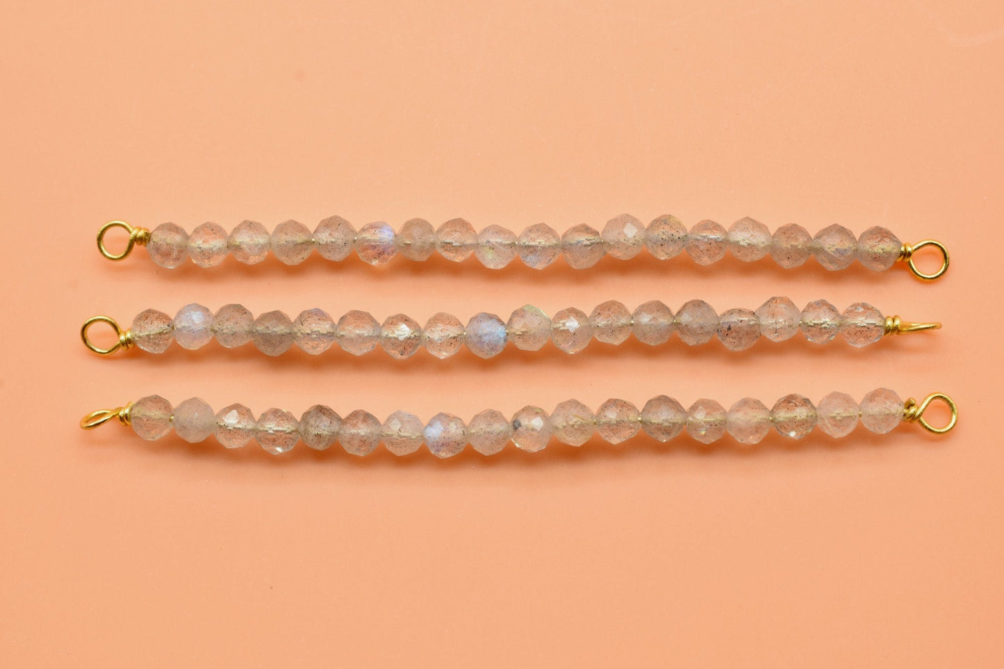 Labradorite Bar Pendant,Double Loop Connector,Wire Wrapped Pendant,beaded bar Pendant,Double Bail,Necklace Making Supply,Labradorite jewelry