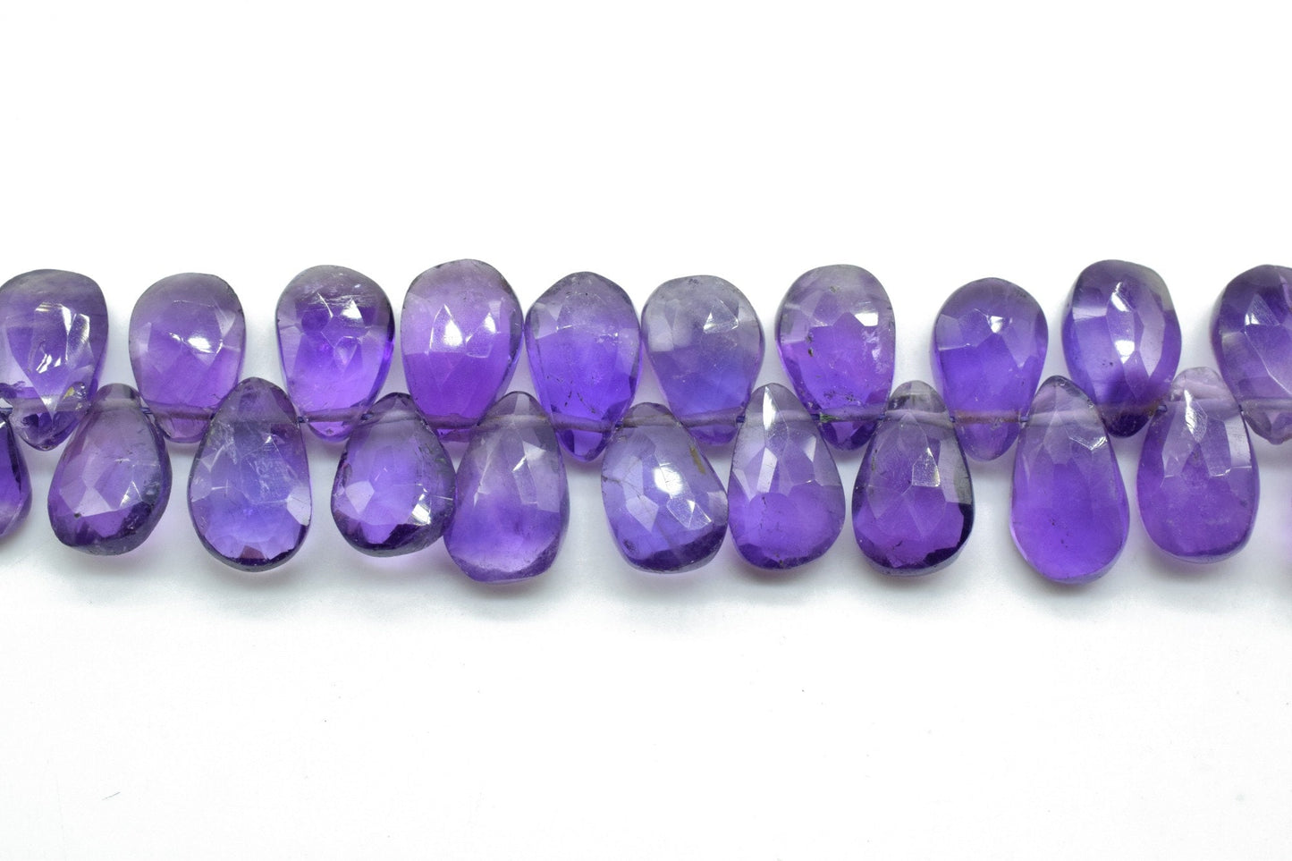 Amethyst Teardrop Briolettes,Amethyst faceted Briolettes,Super Finest Quality briolettes,Purple Teardrop briolettes strand,Amethyst beads