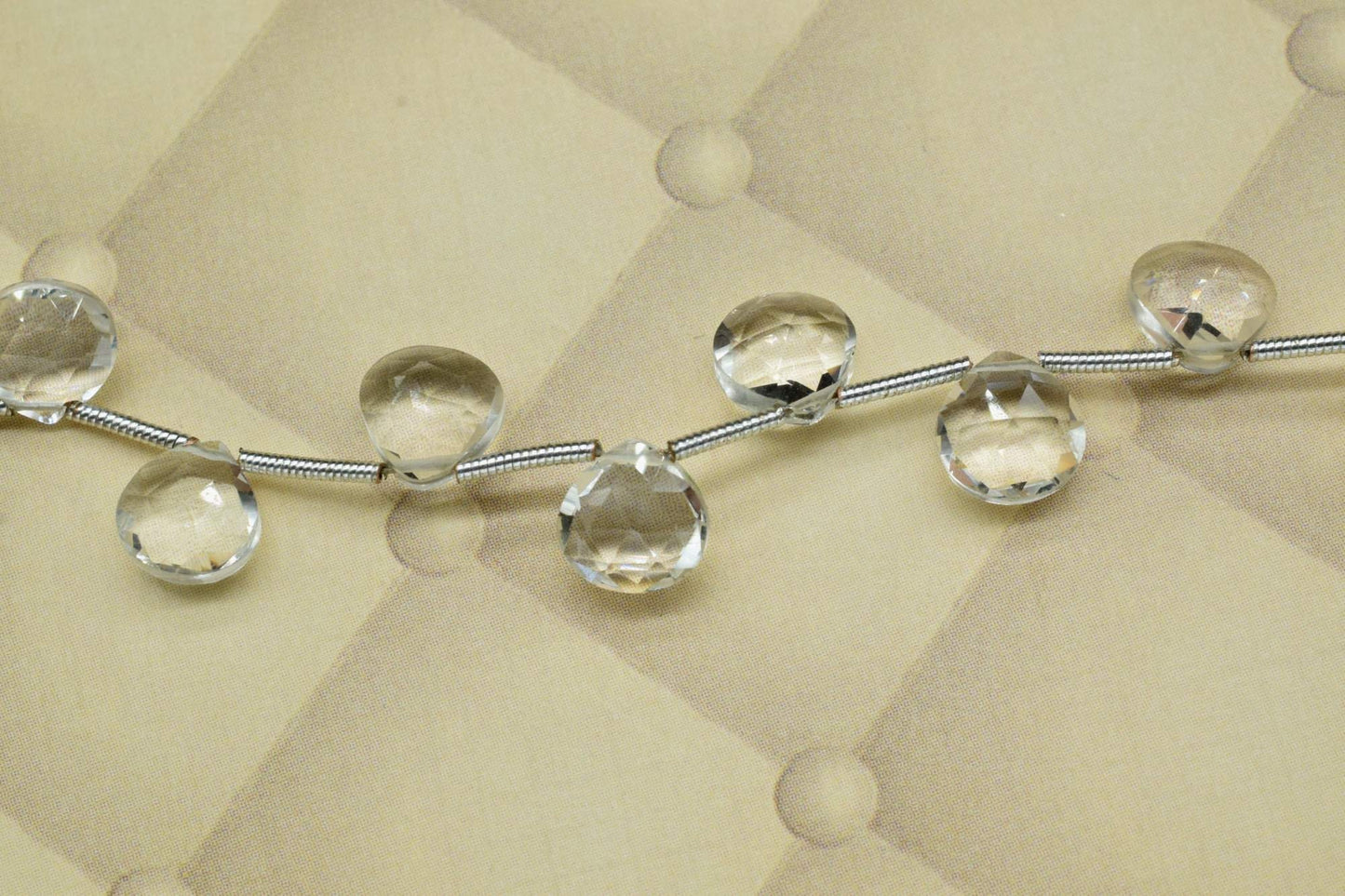 Crystal Briolettes,Crystal Quartz Faceted Heart Shape Beads,AAA Grade Quality Crystal Briolettes Beads,calibrated Crystal stone,gemstone