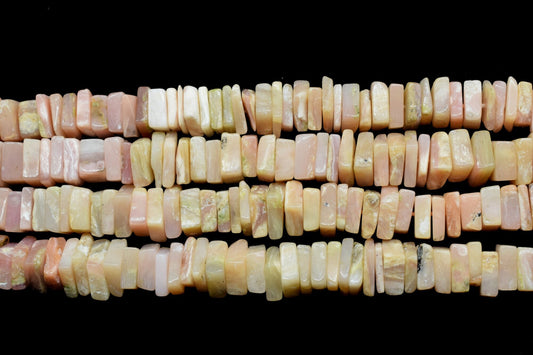 Natural Pink Opal Heishi Beads/Square Shape Beads/Smooth Heishi beads/16 Inch Long Beads/Size 4 To 6 MM/Handmade Supply,Plain Pink Opal Bead