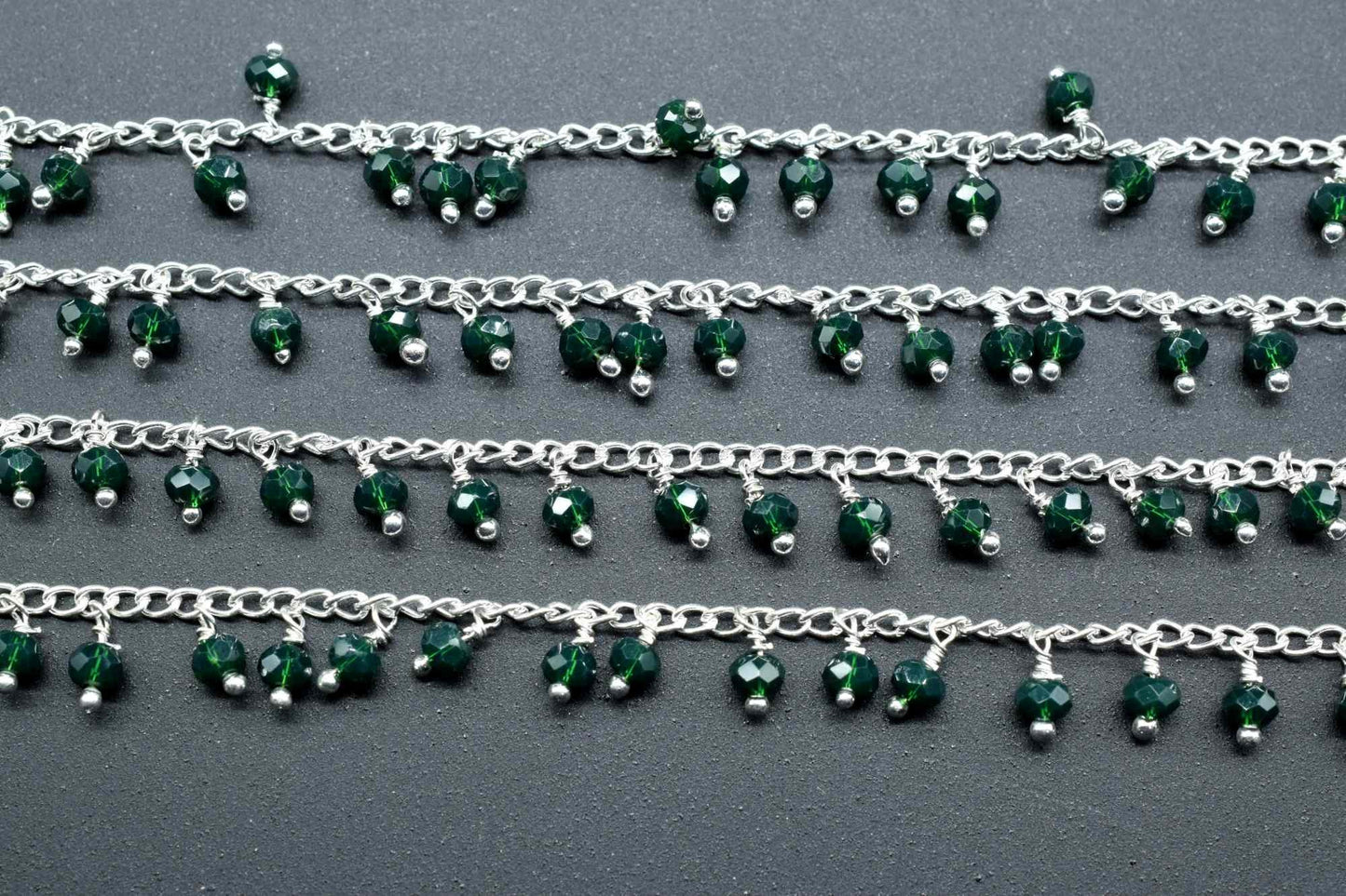 Emerald Quartz Cluster Rosary,Emerald Faceted Rosary Chain,Emerald Dangling Rosary,Unqiue Rosary,Wire Wrapped Jewelry,Beads Rosary Chain