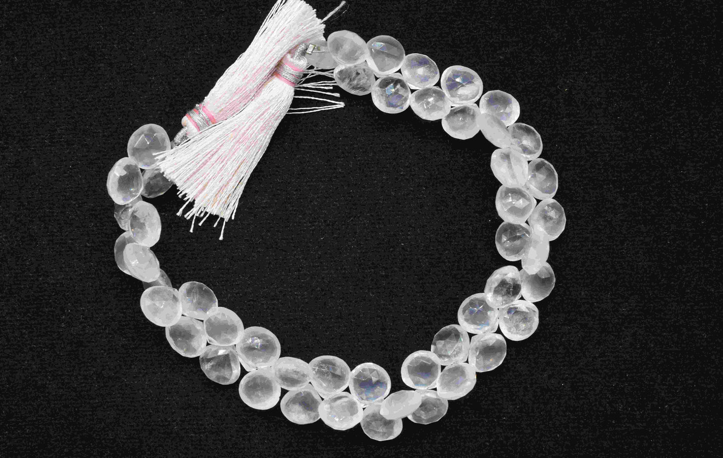 Natural Rose Quartz Heart Briolettes,Handmade Station Link,Strand Bead jewelry,Gemstone Heart Bead Necklace,Loose faceted Briolettes Jewelry