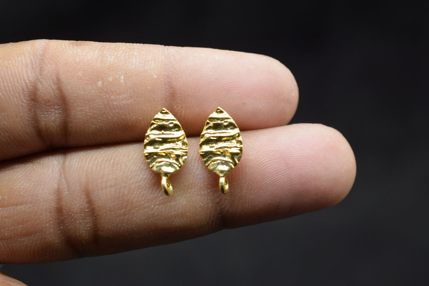 Brass Handmad Earring Connector,7x10mm Teardrop Brass Earring connector,Gold Plated Brass Jewellery,Studs Post connector,Brass Earring,Gifts